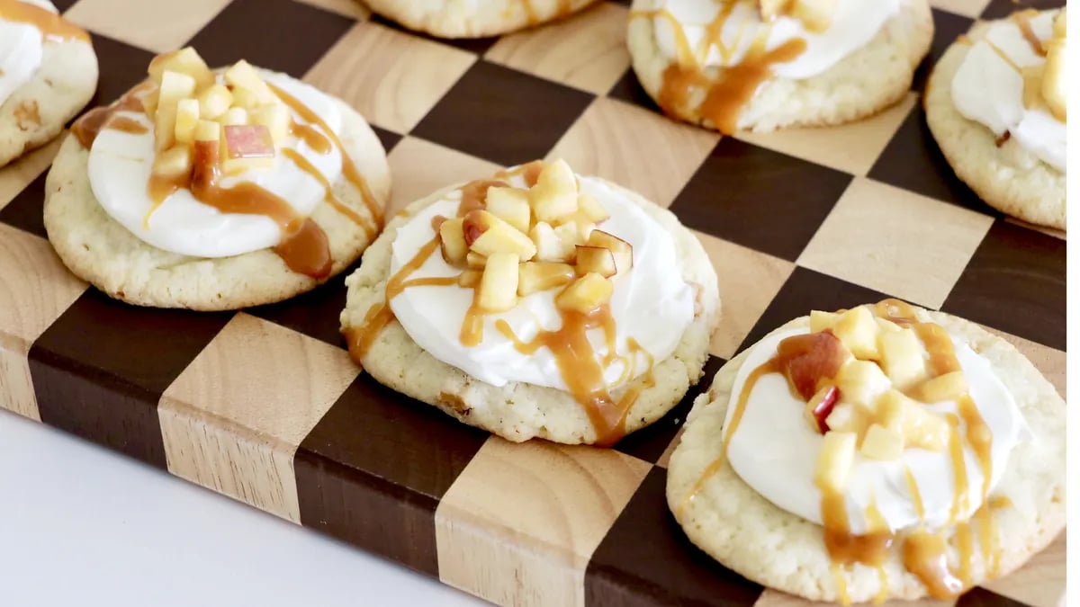 Caramel Apple Cookies with Cream Cheese Frosting