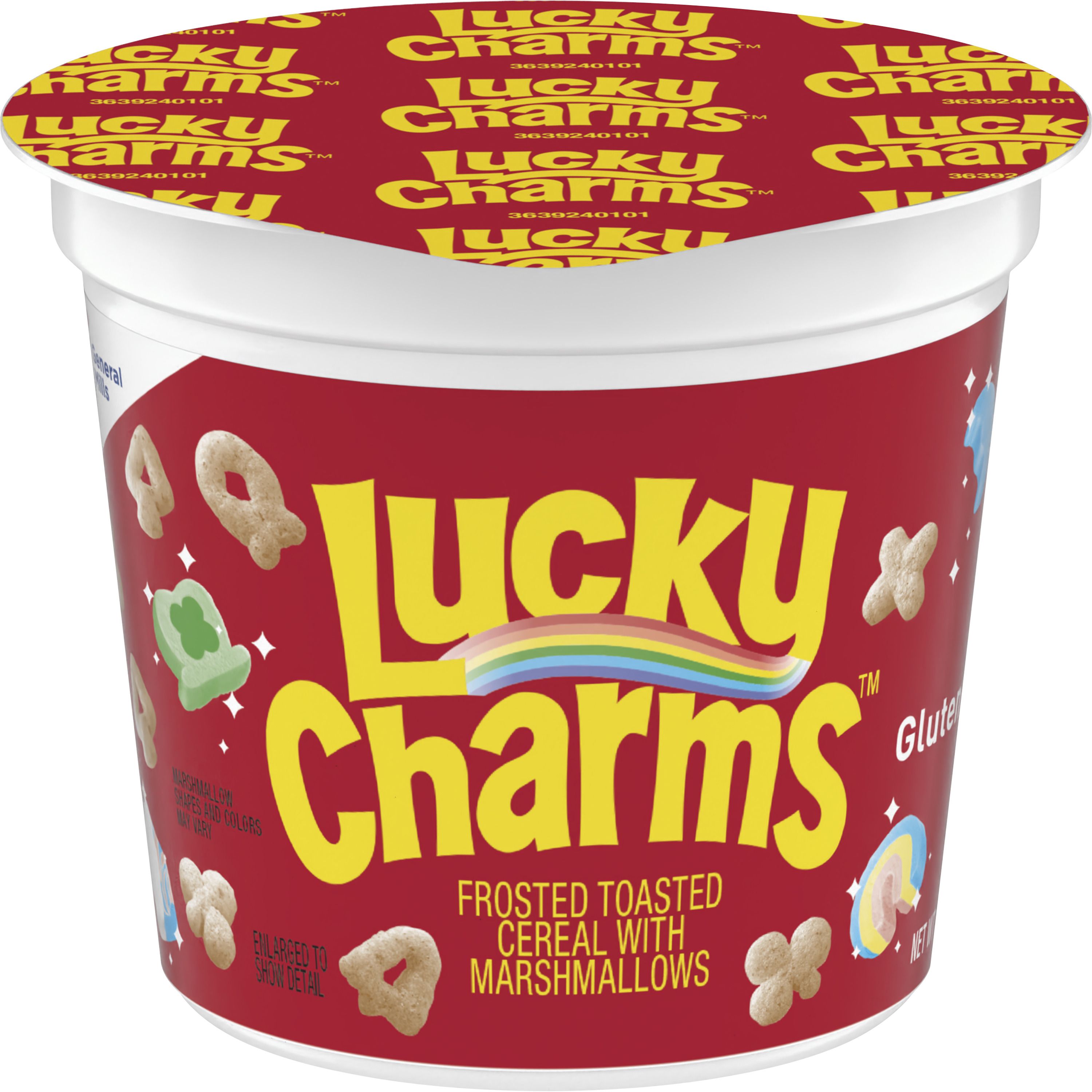 Front - 3D Lucky Charms Gluten Free Cereal Single Serve Cup Pack 10/10.2 OZ