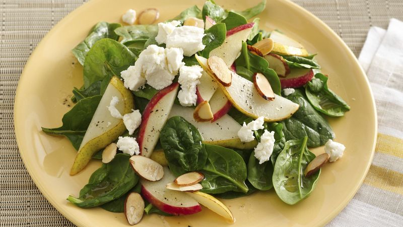 Gluten-Free Pear and Apple Salads with Goat Cheese and Almonds