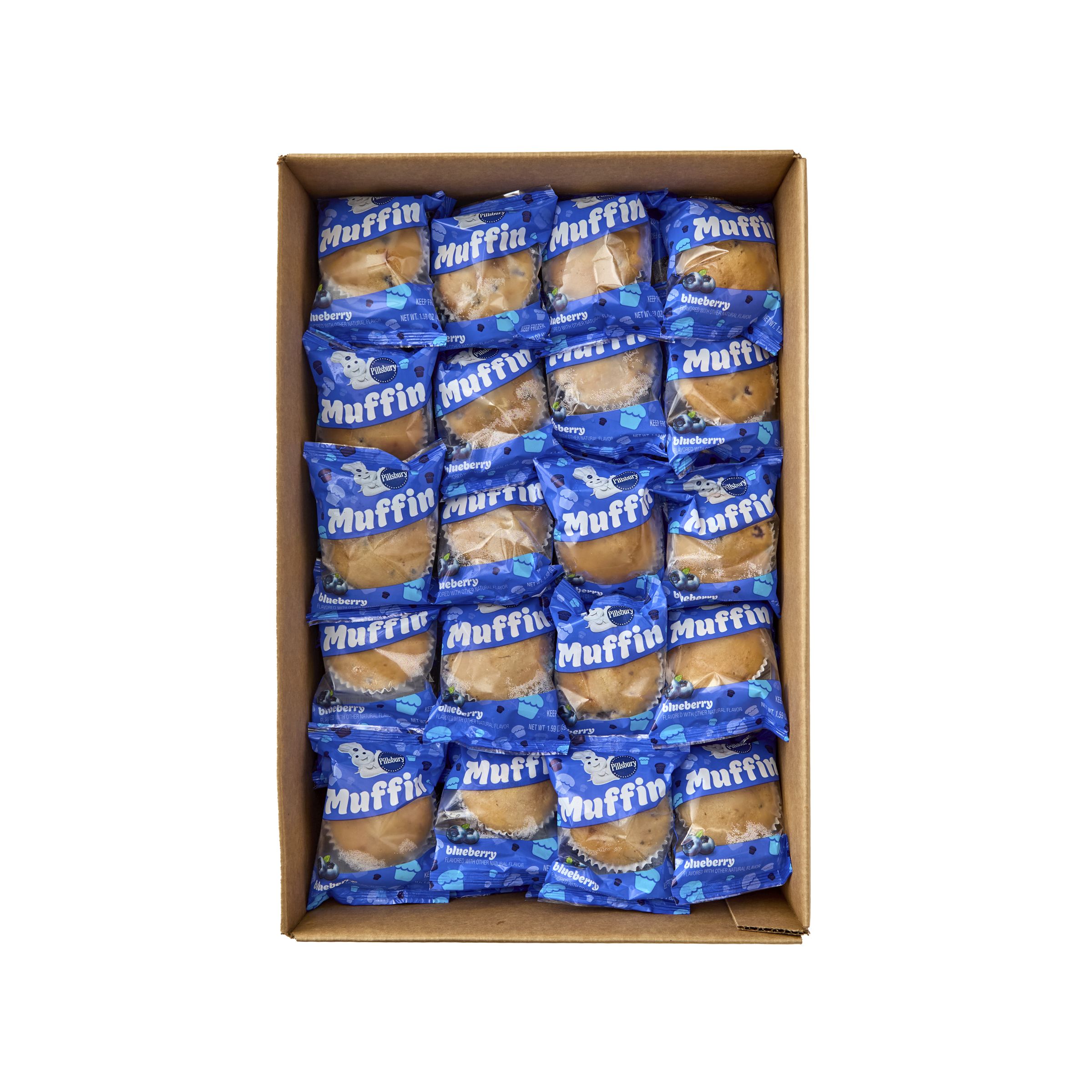  Open Case Pillsbury Frozen Meals Baked Muffin Single Serve Pouch Blueberry 80/1.59 OZ