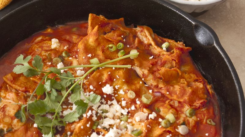 Red Chile Chicken Chilaquiles