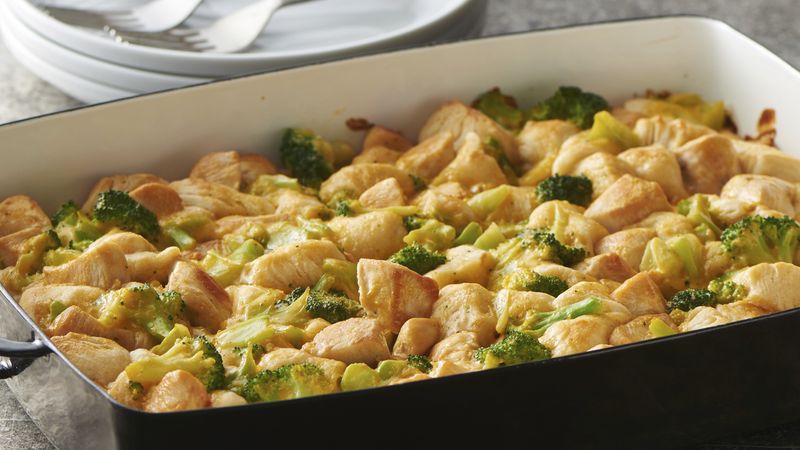 3-Ingredient Chicken and Broccoli Bubble-Up Bake