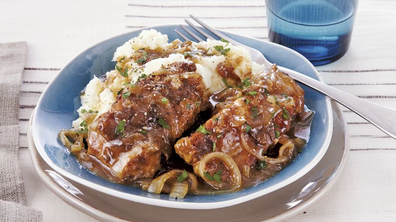 Slow-Cooker Country-Style Pork and Onions