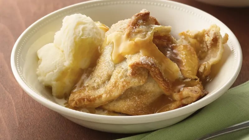 Peach Dumplings with Fuzzy Navel Sauce