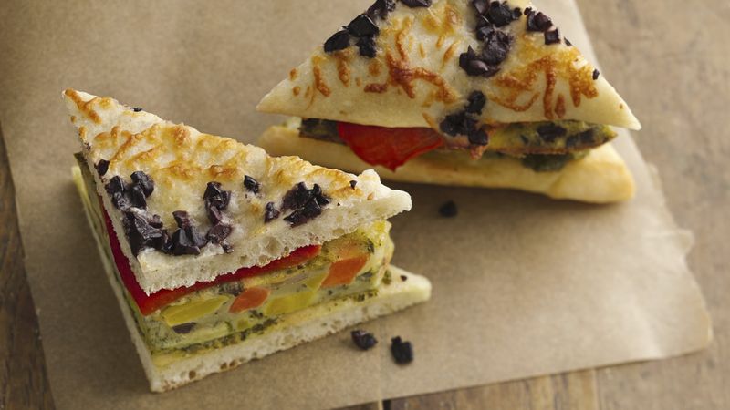 Veggie Frittata Breakfast Sandwiches