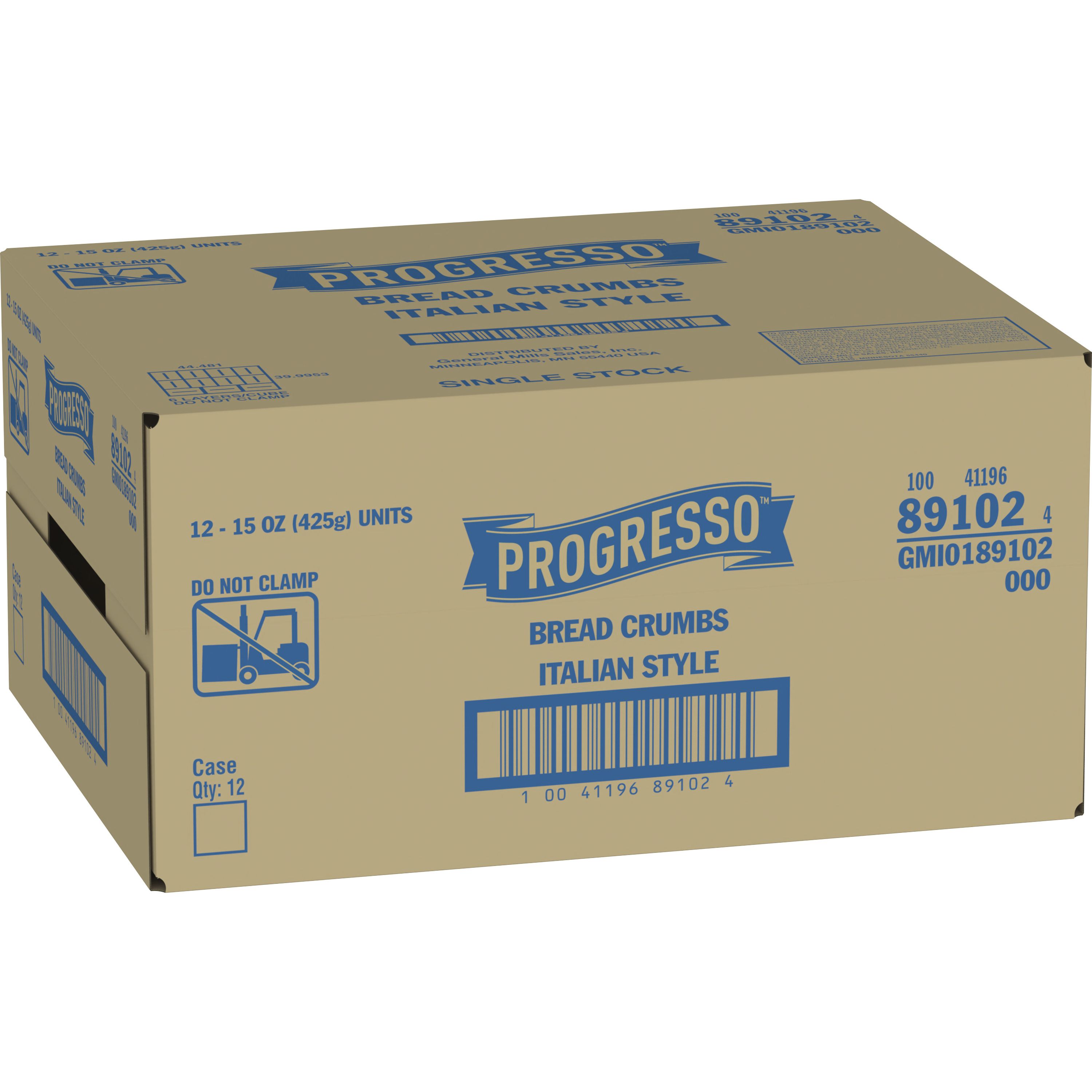 Case - Left Front 3D Progresso Bread Crumbs Canister Italian Style 12/15 OZ