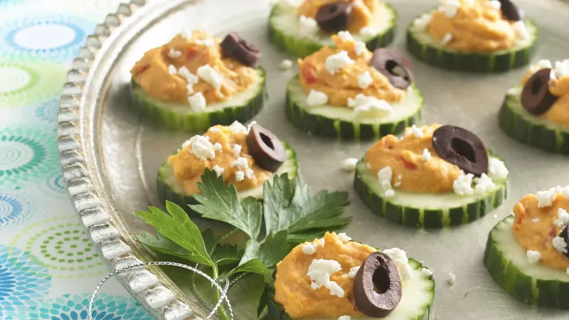 Cucumber-Hummus Stacks Recipe - BettyCrocker.com