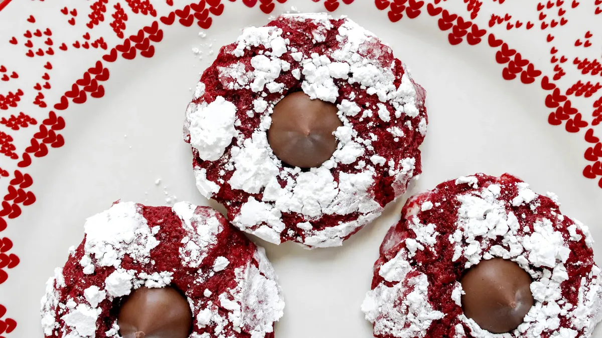 Red Velvet Crinkle Blossom Cookies