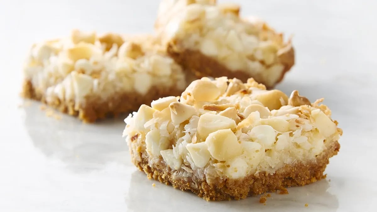 White Chocolate Macadamia Nut Bars