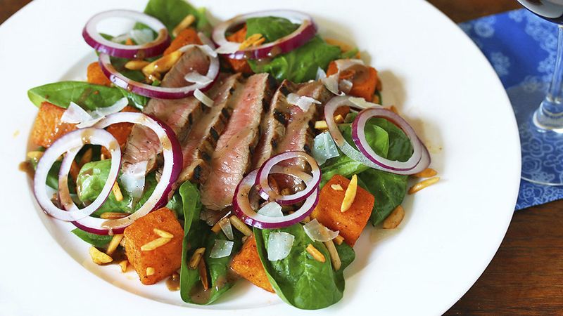 Flank Steak Spinach Salad
