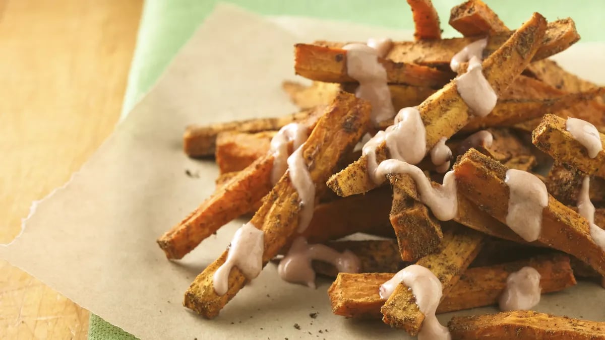 Cajun Sweet Potato Fries with Yogurt Dipping Sauce