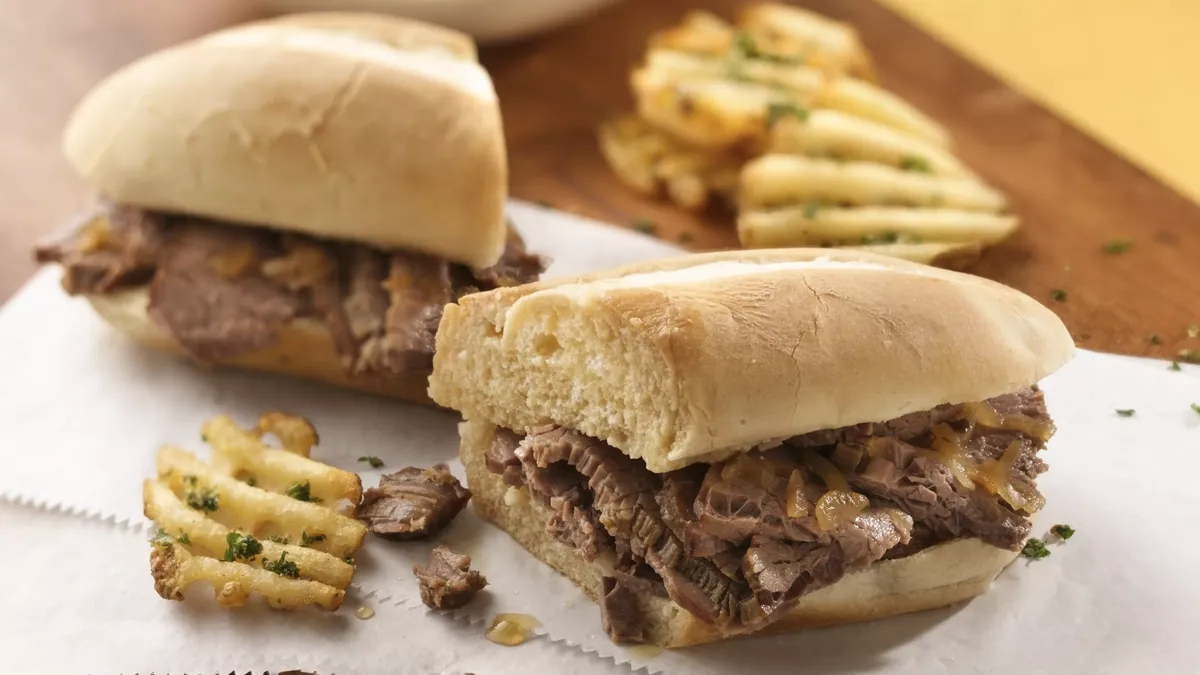 Slow-Cooker Easy French Dip Sandwiches