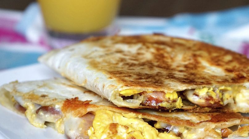 Breakfast Quesadillas With Egg and Sausage