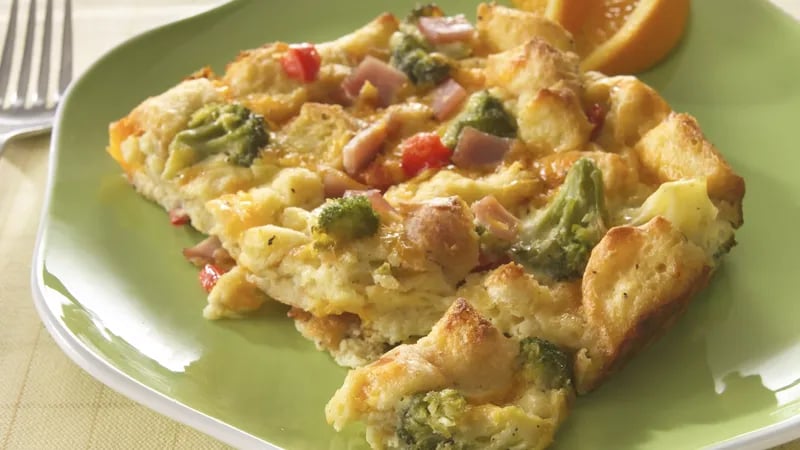 Cheesy Bacon and Broccoli Strata