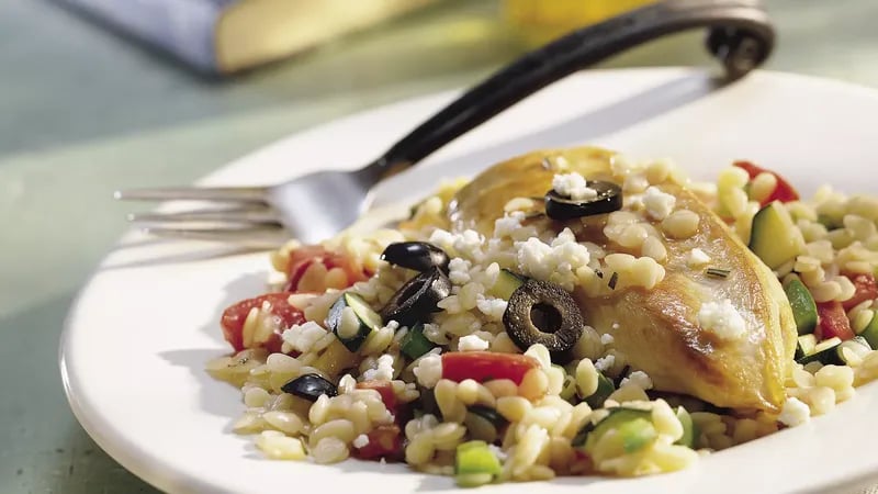 Mediterranean Chicken and Orzo