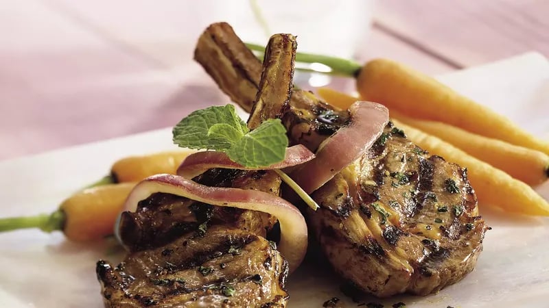 Grilled Mint-Wine Lamb Chops