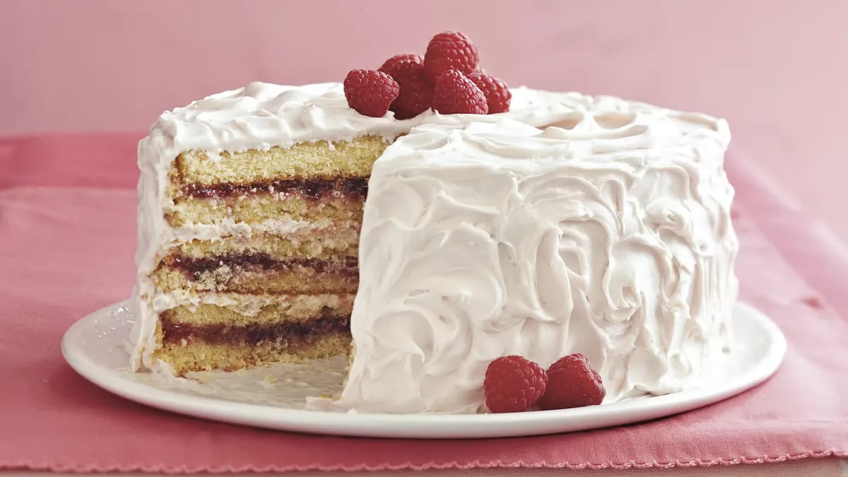 Raspberry-Laced Vanilla Cake