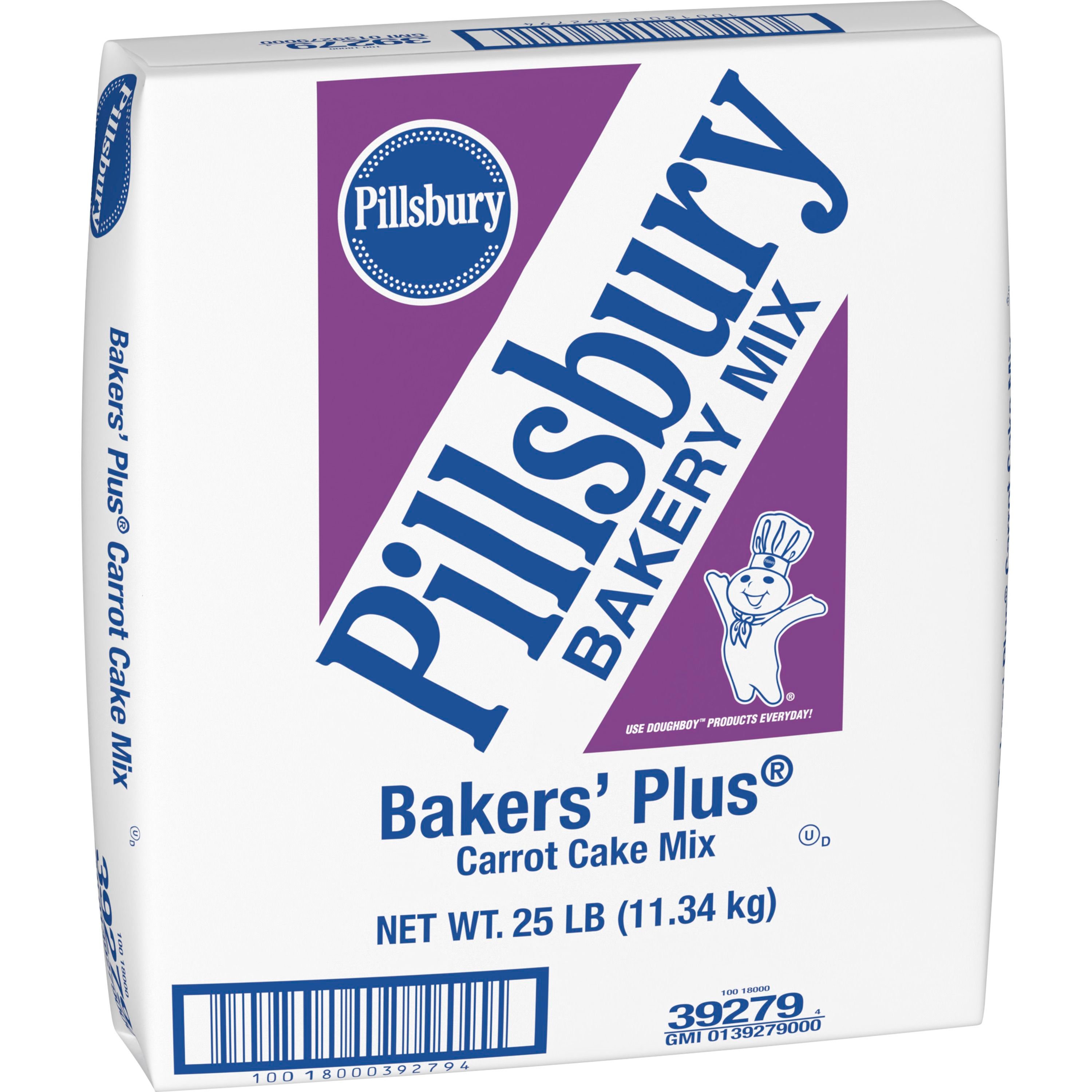 Case - Left Front 3D Pillsbury(TM) Bakers' Plus(TM) Cake Mix Carrot 25 lb