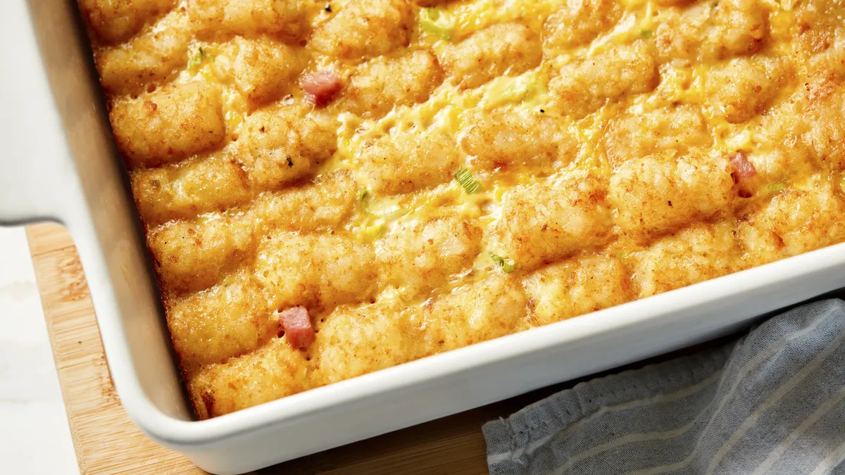 Crispy Potato Puff Breakfast Casserole 