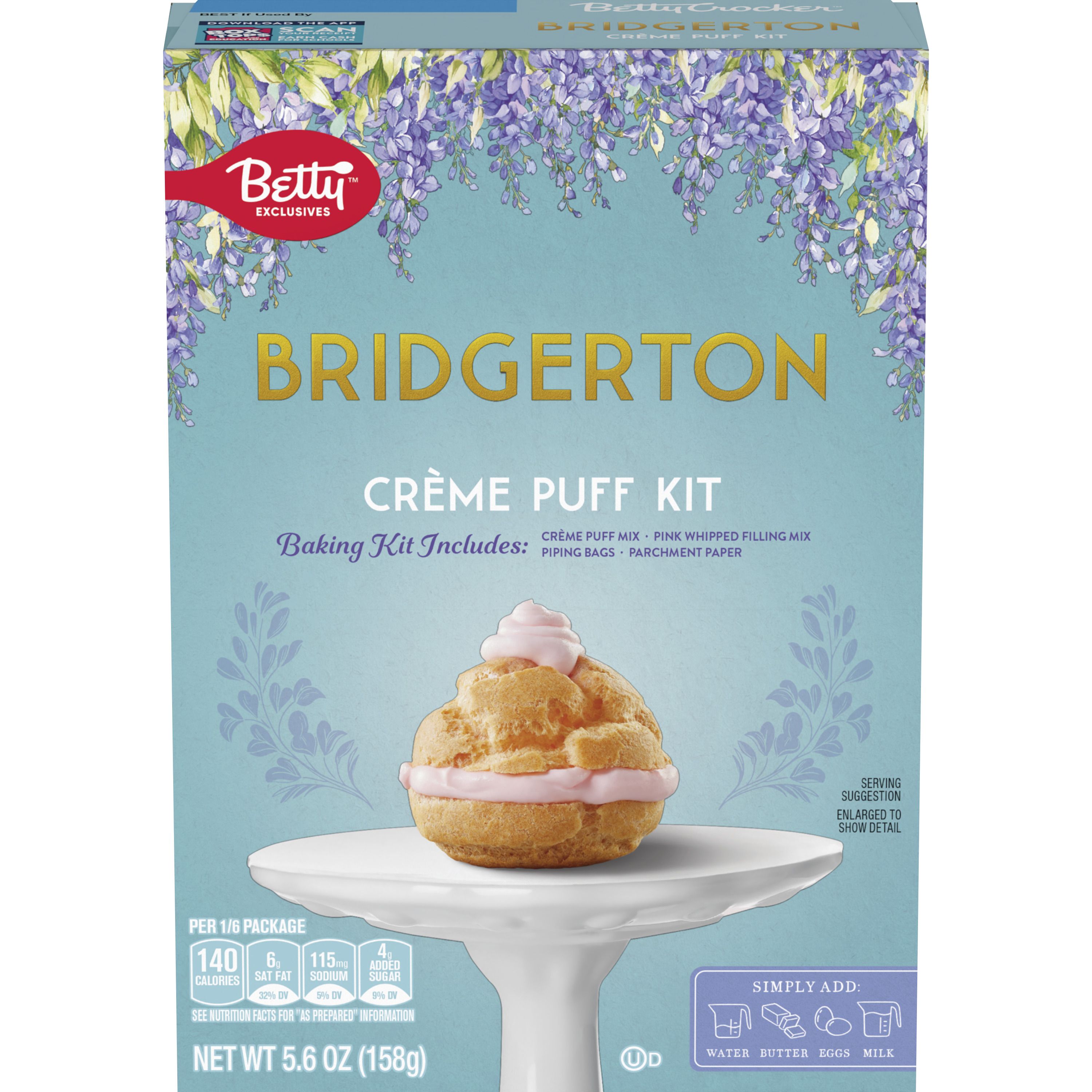 Betty Crocker Bridgerton Creme Puff Baking Kit - Front