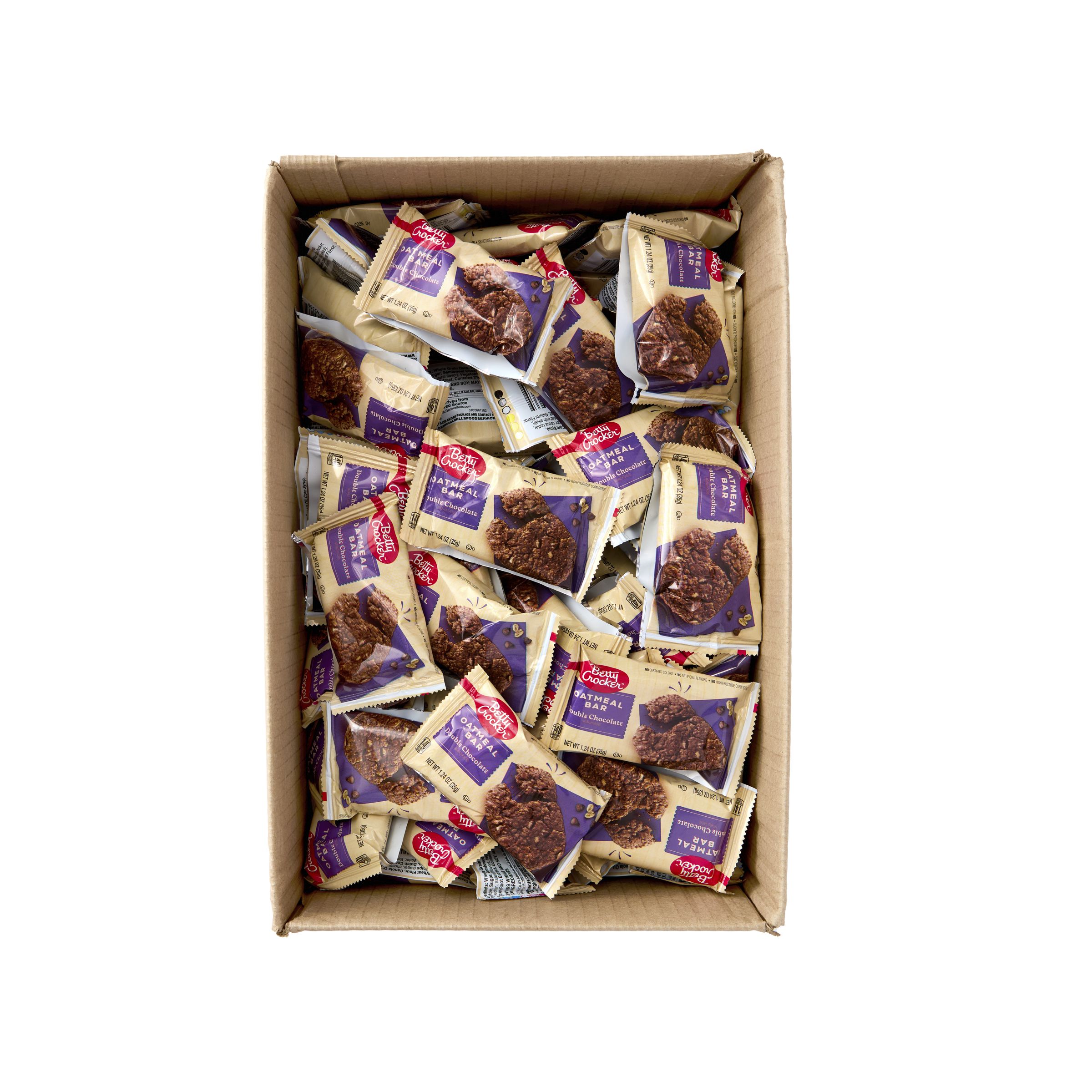  Open Case Betty Crocker Oatmeal Bar Single Serve Pouch Double Chocolate 144/1.24 OZ