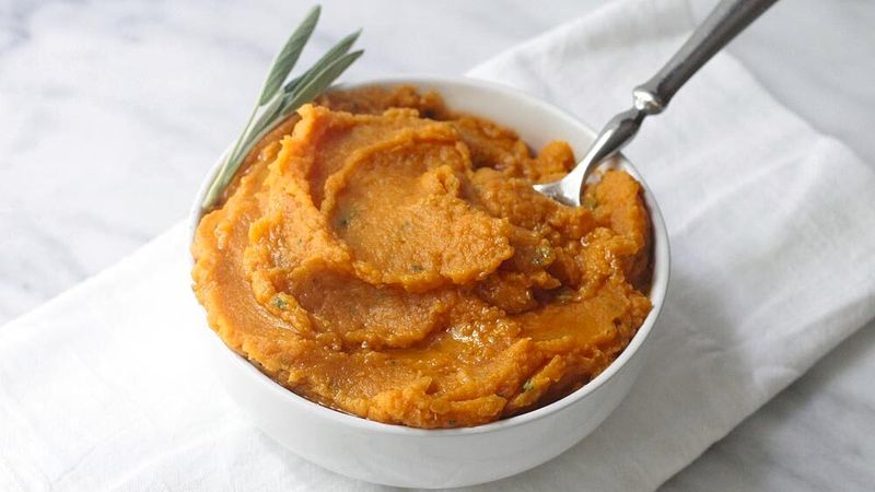 Sage and Olive Oil Mashed Sweet Potatoes