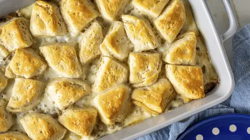 Sausage Biscuits and Gravy Casserole