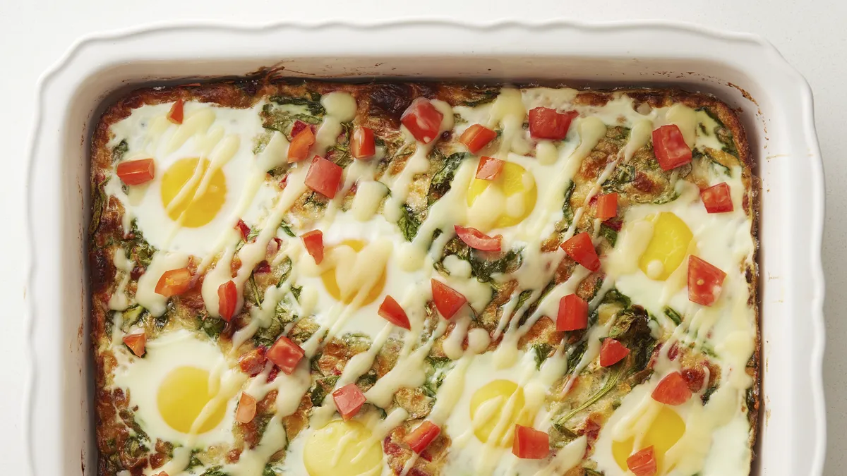 Impossibly Easy Eggs Florentine Bake