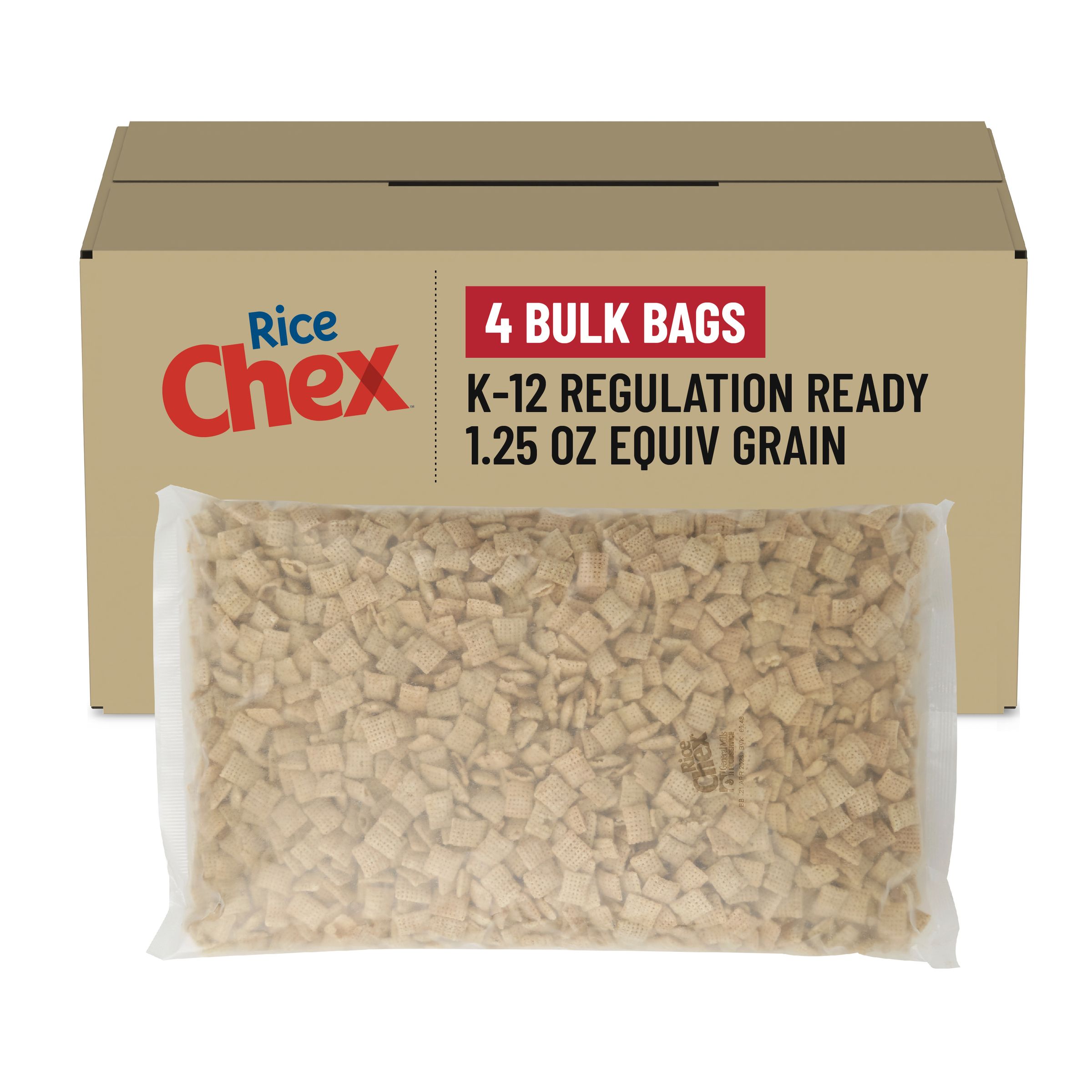  Case Optimized Hero Rice Chex Gluten Free Cereal Bulk Bag 4/33 OZ
