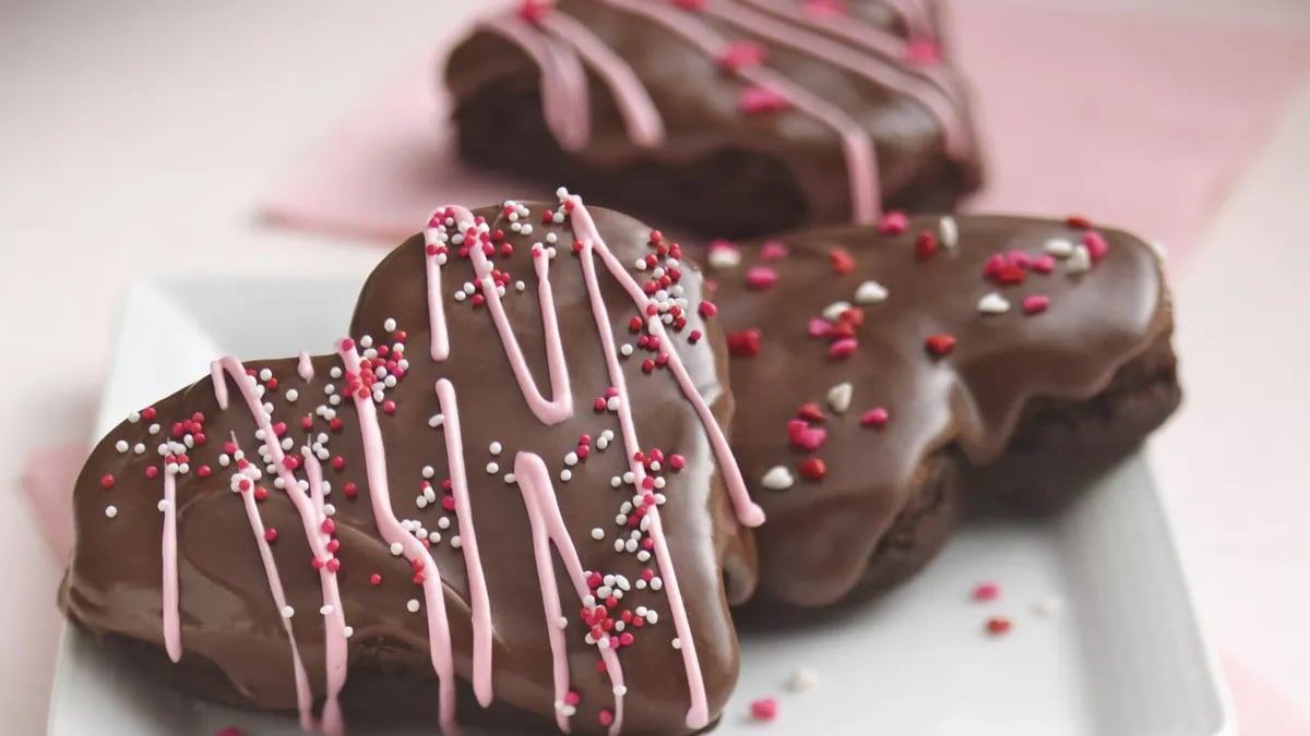 Glazed Brownie Hearts