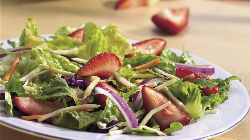 Romaine-Broccoli Salad with Strawberries