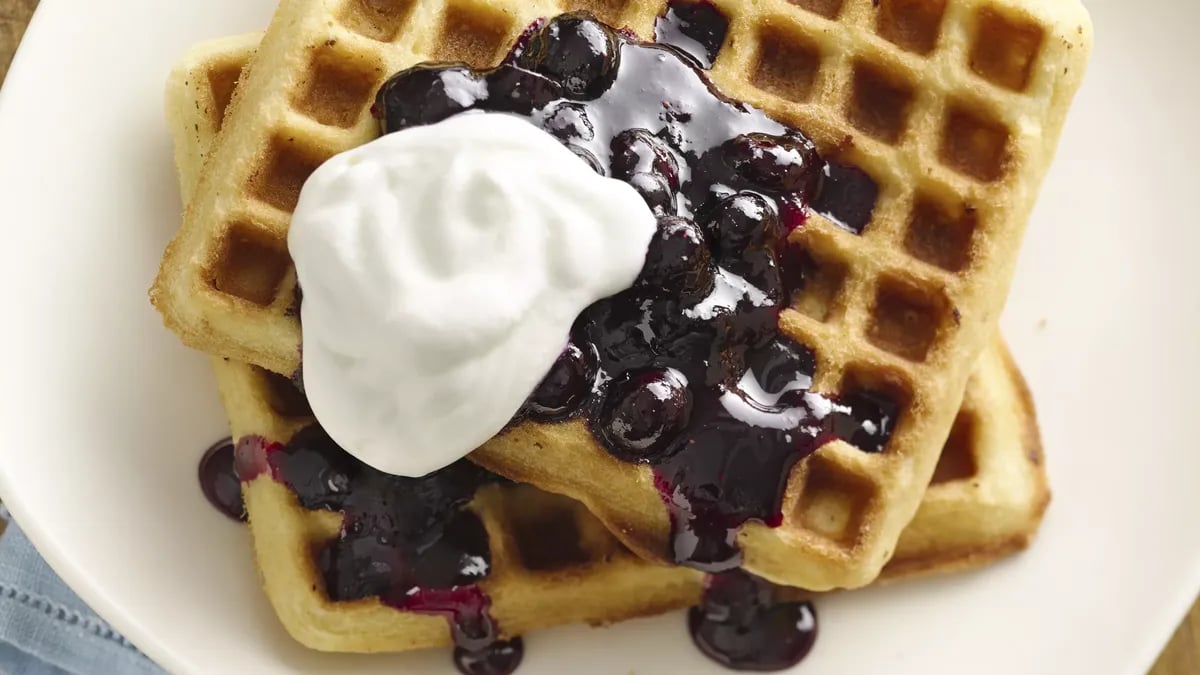 Lemon Blueberry Macadamia Waffles 