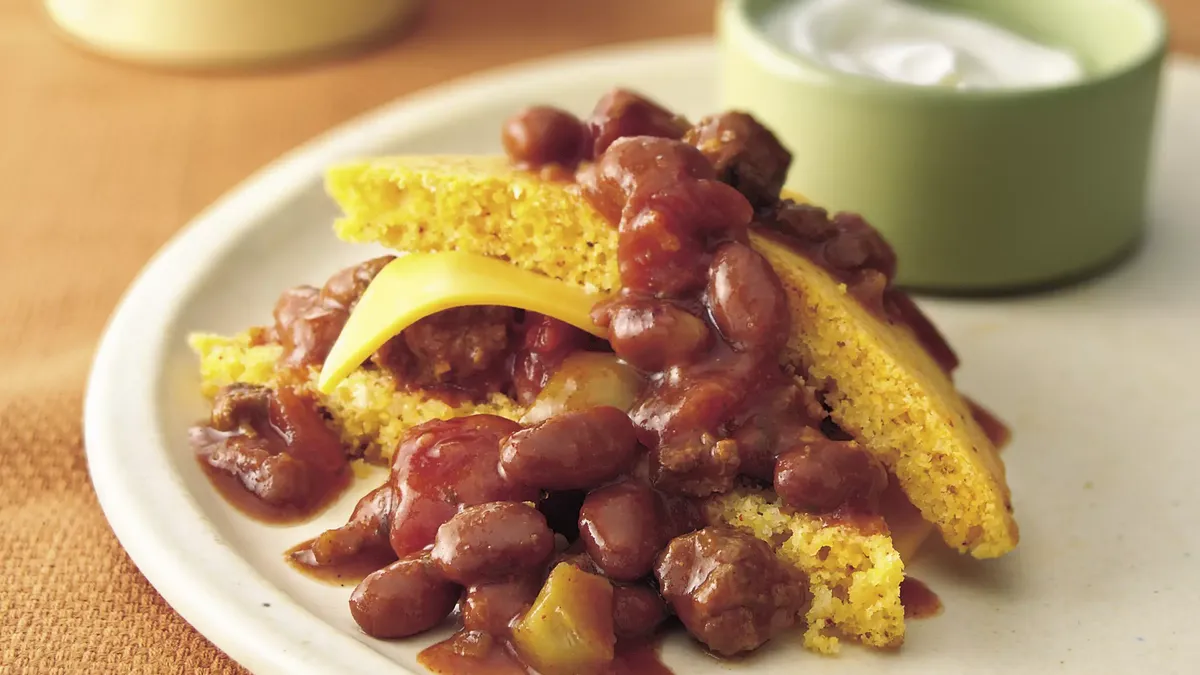 Cornbread Chili Stacks