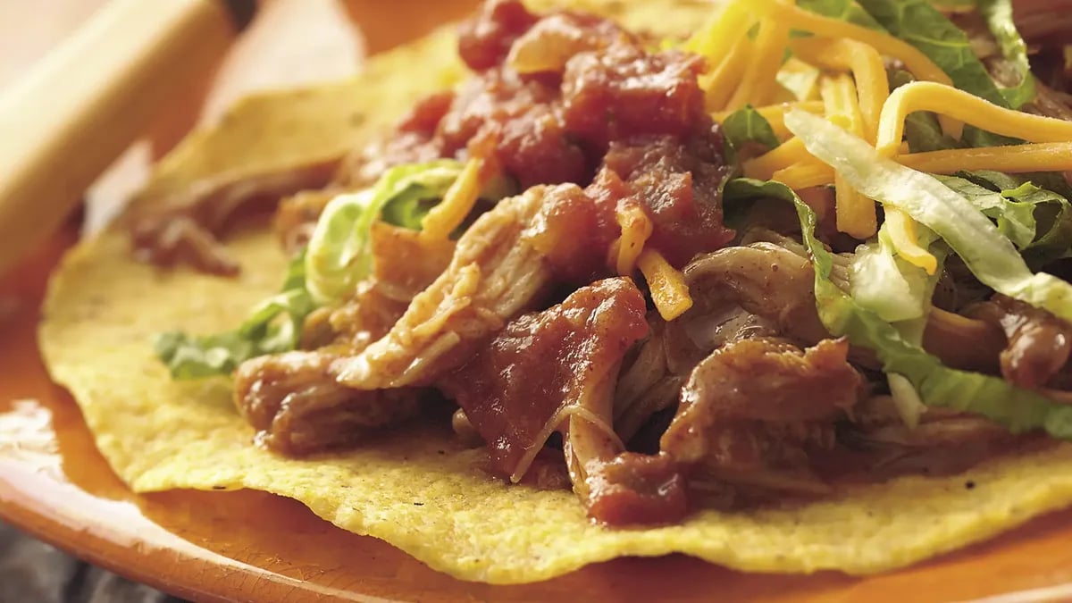 Slow-Cooker Mexican Chicken Tostadas