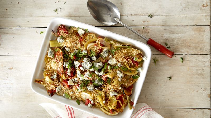 Roasted Fennel and Tomatoes with Blue Cheese and Herbs | Muir Glen