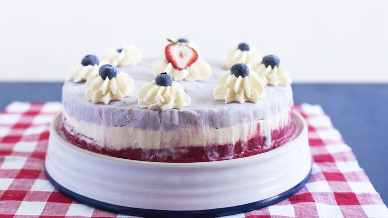 Red, White and Blue Ice Cream “Cake”