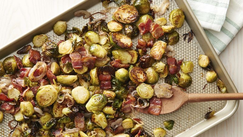 Sheet-Pan Roasted Brussels Sprouts, Bacon and Shallots