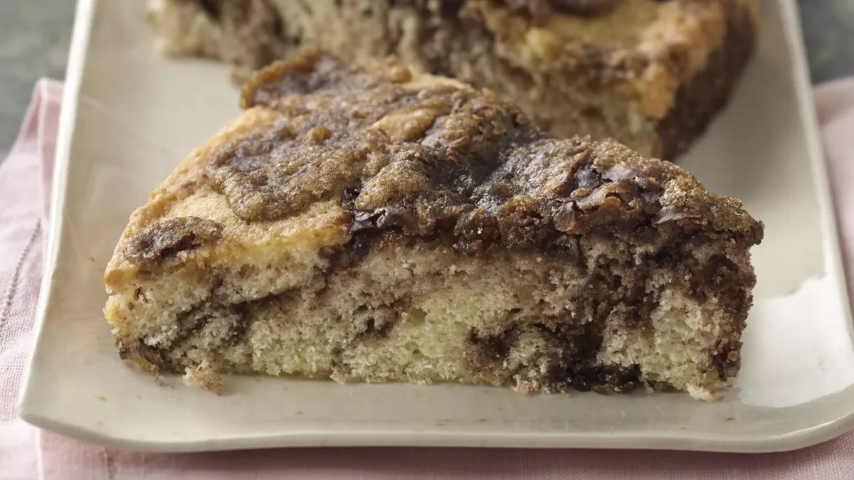 Brown Sugar Topped Chocolate Swirl Coffee Cake