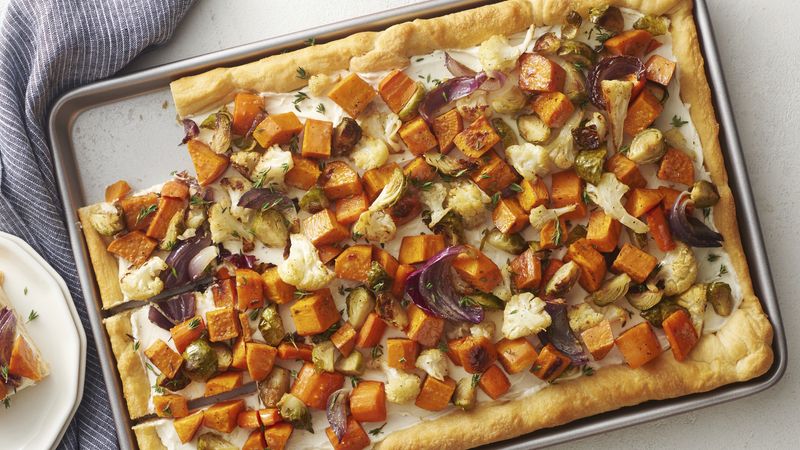 Roasted Vegetable Crescent Pizza