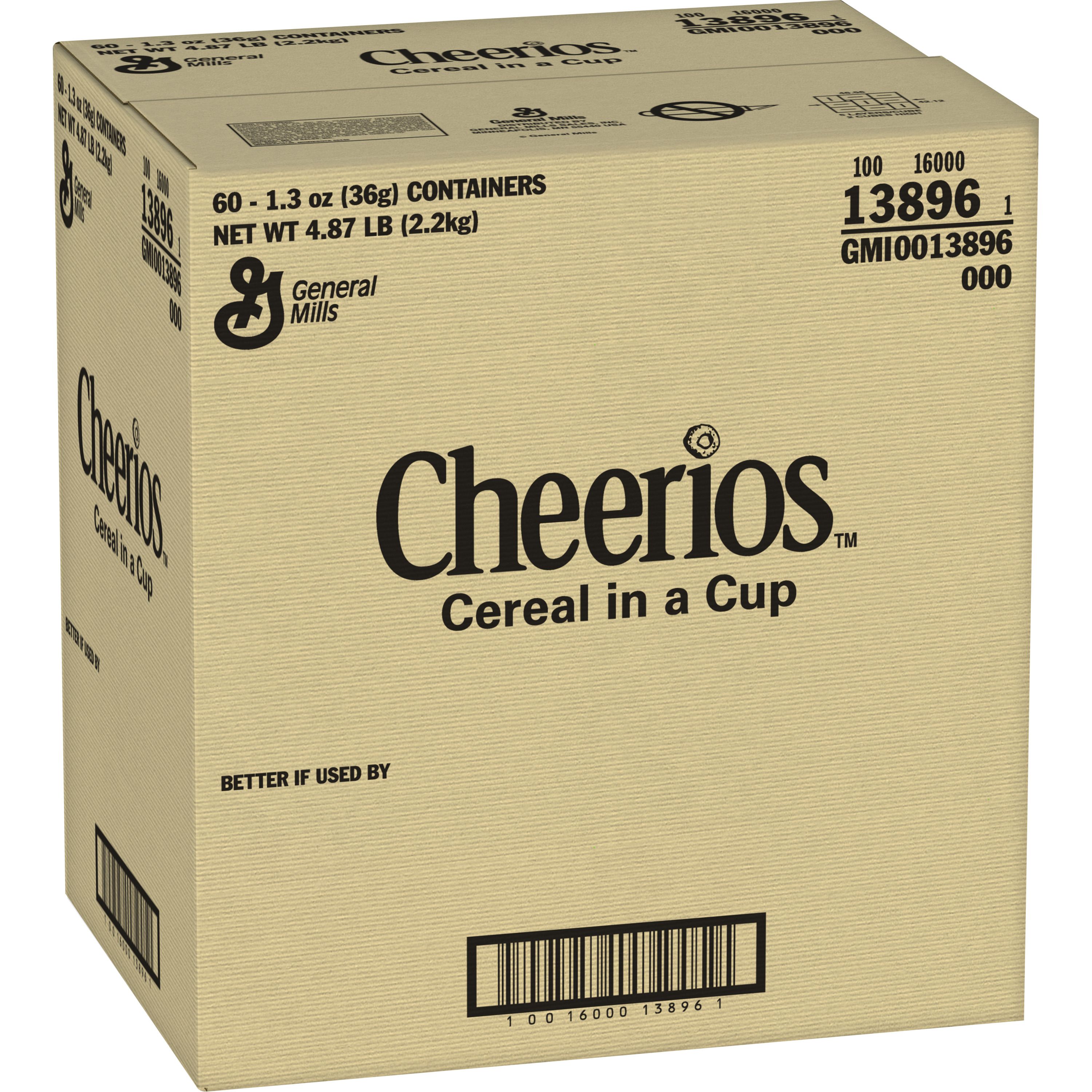 Case - Left Front 3D Cheerios Gluten Free Cereal Single Serve Cup Pack 10/7.8 OZ