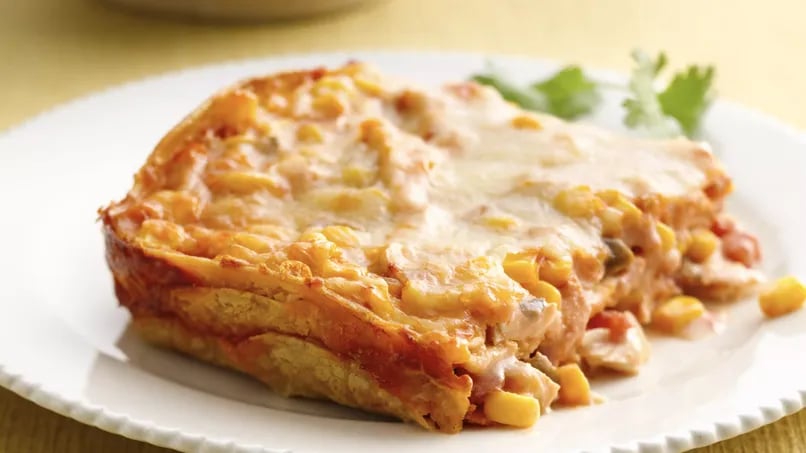 Corn, Chicken and Tortilla Lasagna