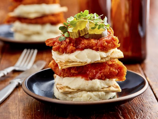 Nashville-Style Hot Chicken Flatbread Stack