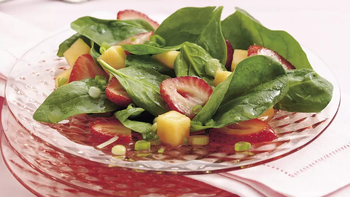 Strawberry-Melon-Spinach Salad