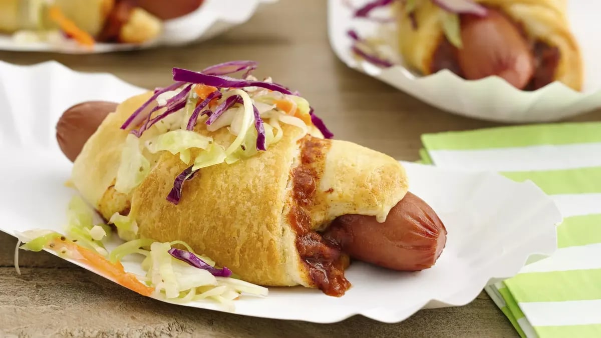 Chili Slaw Crescent Dogs