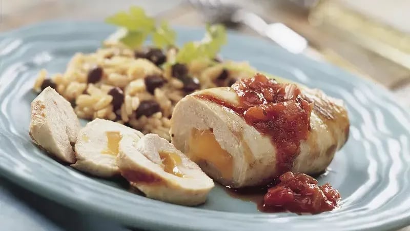 Grilled Cheddar-Stuffed Chicken Breasts