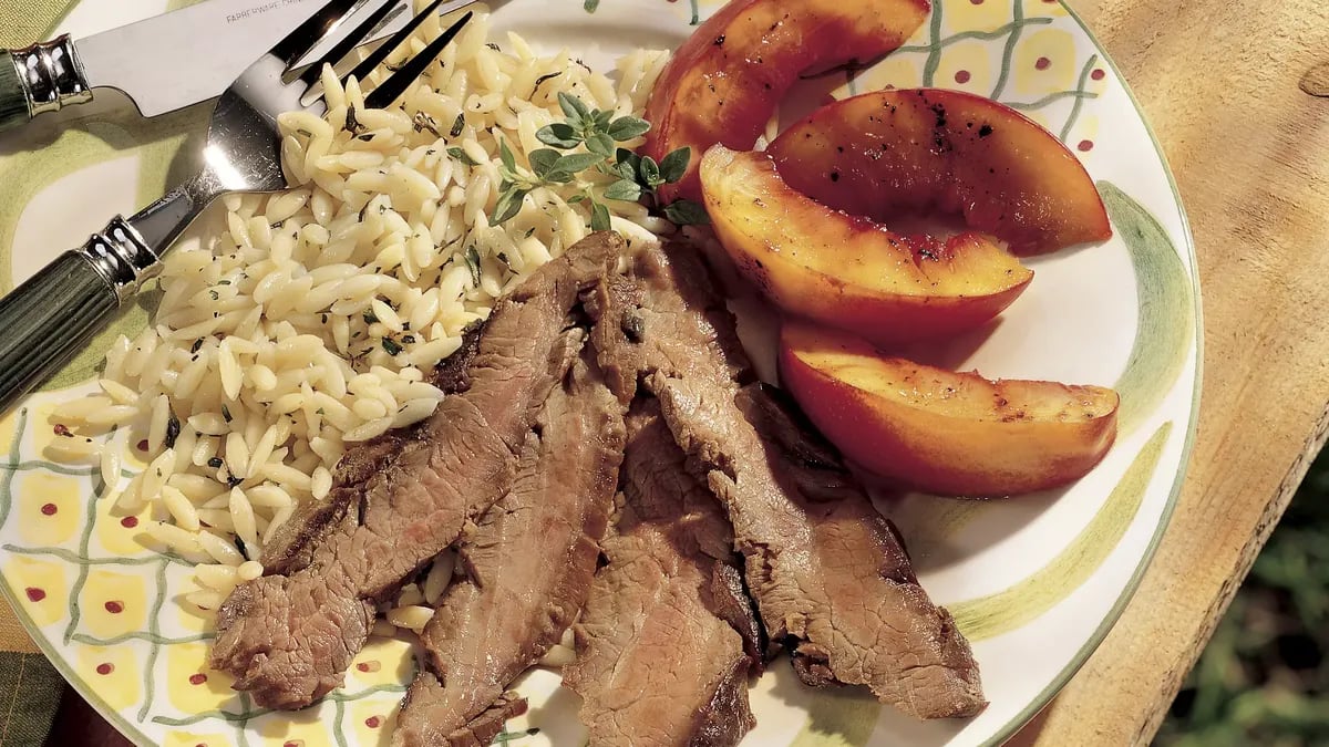 Grilled Flank Steak with Nectarines