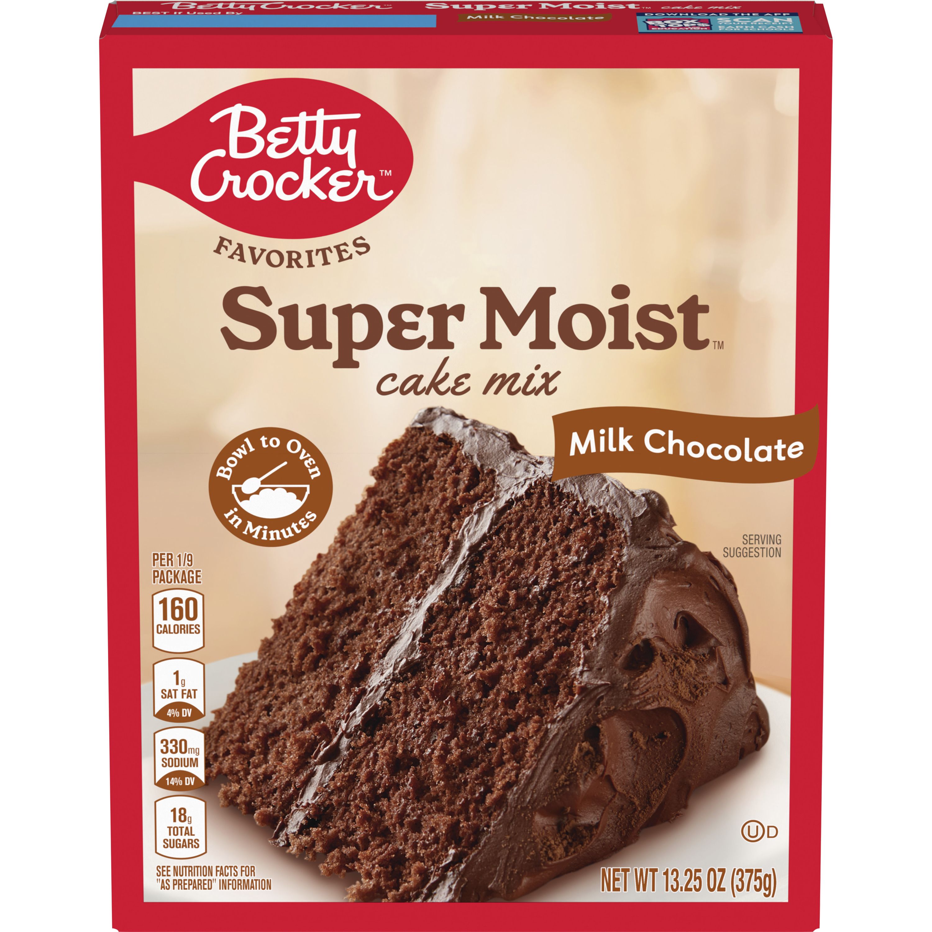 Betty Crocker Favorites Super Moist Milk Chocolate Cake Mix, 13.25 oz. - Front