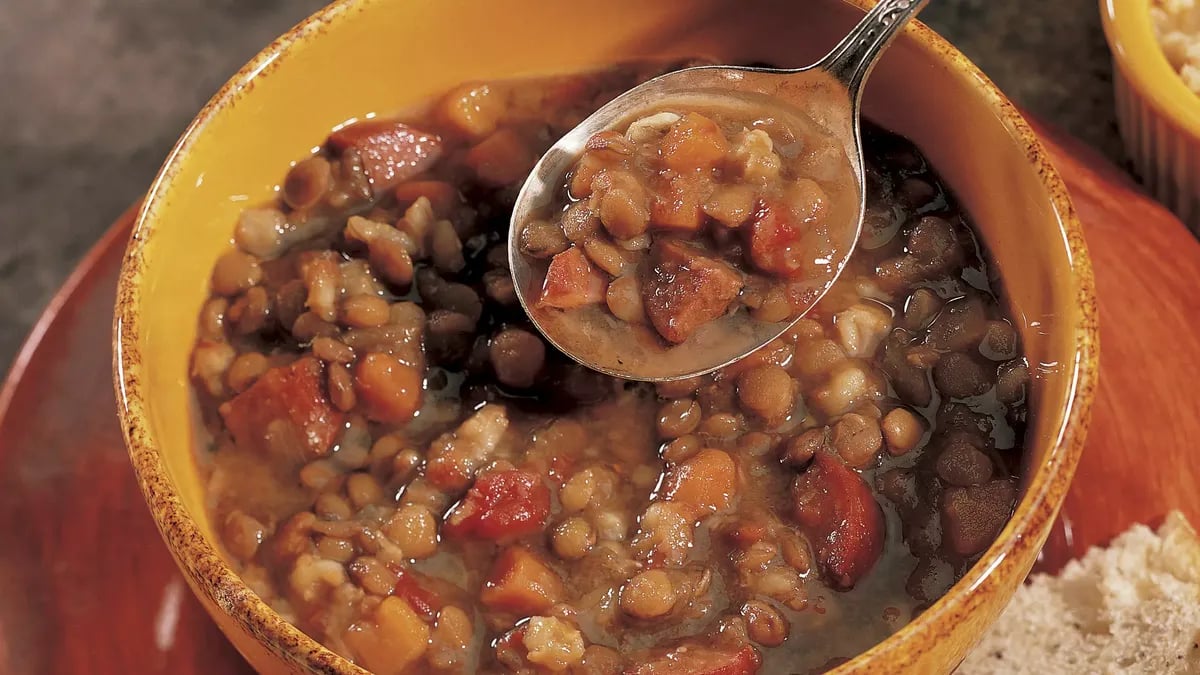 Slow-Cooker Bistro Lentil-Barley Soup