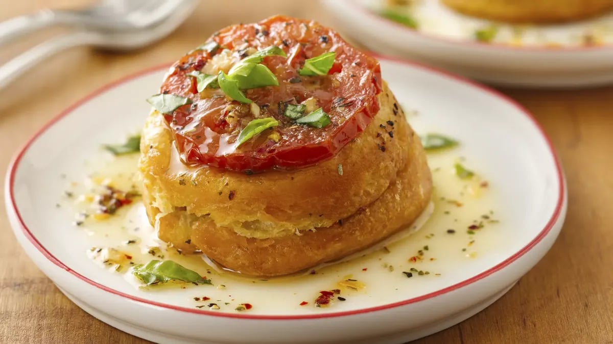 Upside Down Tomato Basil and Chicken Tartlets