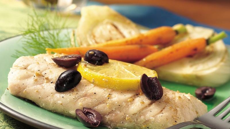Broiled Snapper with Lemon and Olives Recipe - Pillsbury.com